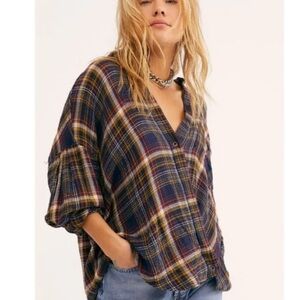 Free people plaid top